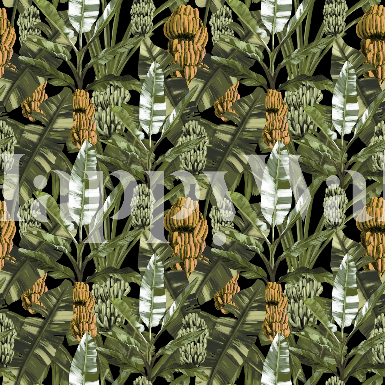 Tropical Bananas wallpaper in a room