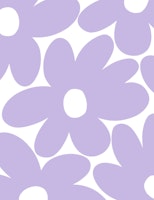 Retro Daisy Flowers Lavender 1 ταπετσαρία