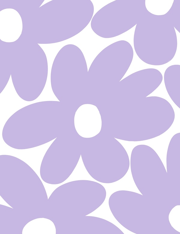 Retro Daisy Flowers Lavender 1