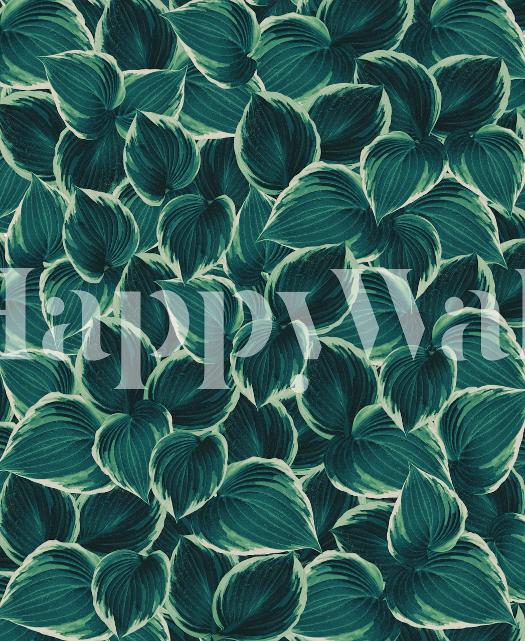 Veggmaleri med grønne blader for interiørdekorasjon