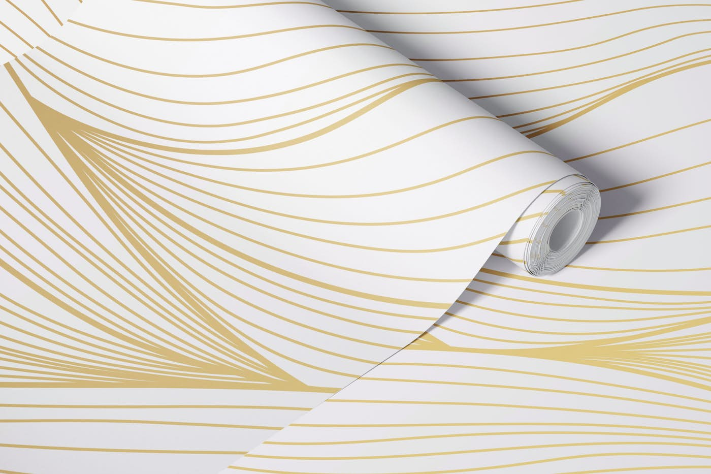 Gold line pattern wallpaper roll