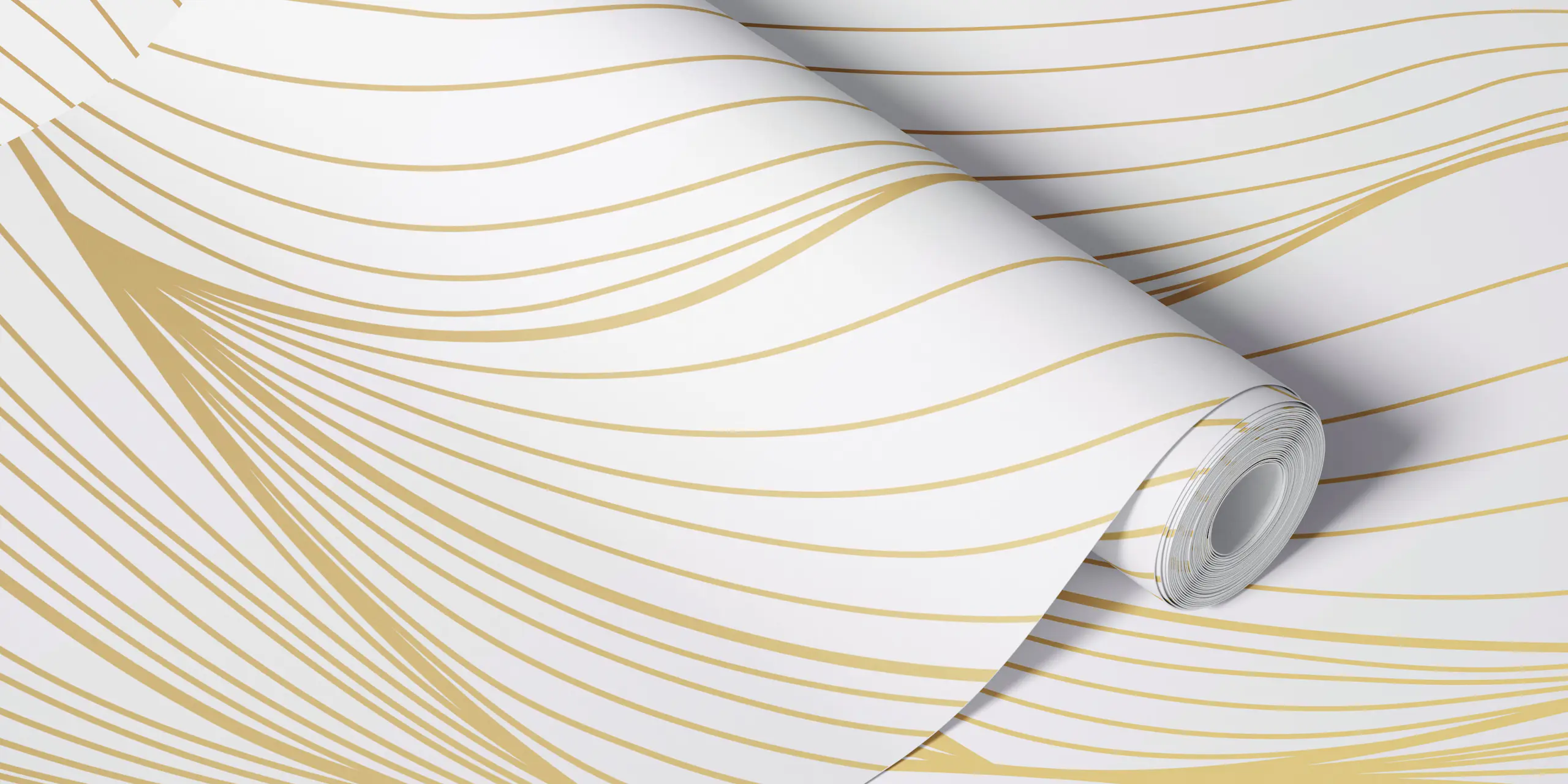 Gold Line Pattern Wallpaper for Elegant Walls