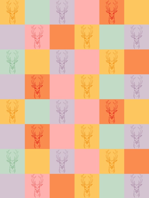 Pastel Stag Check 1