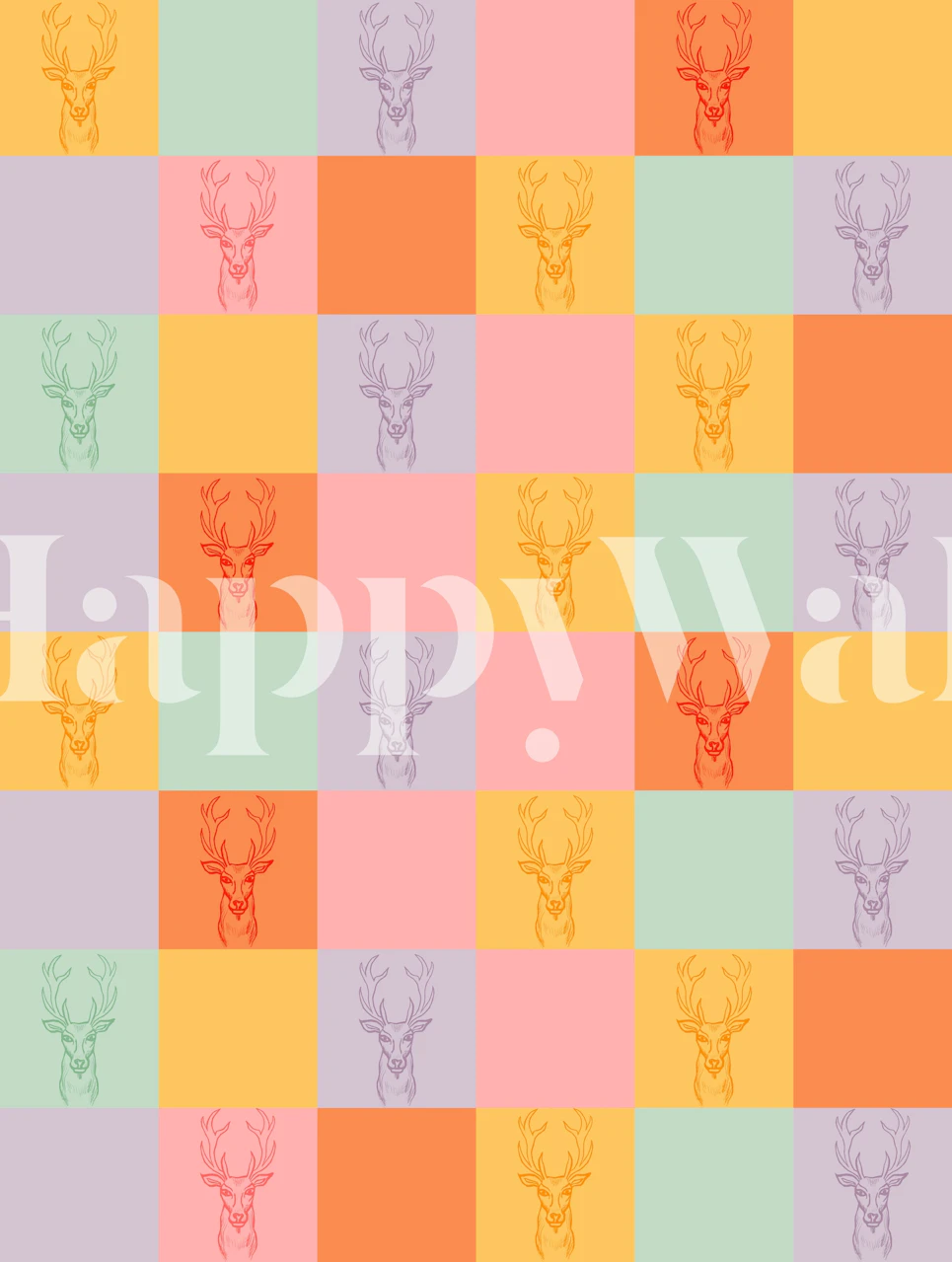 Pastel farge hjort silhuett design