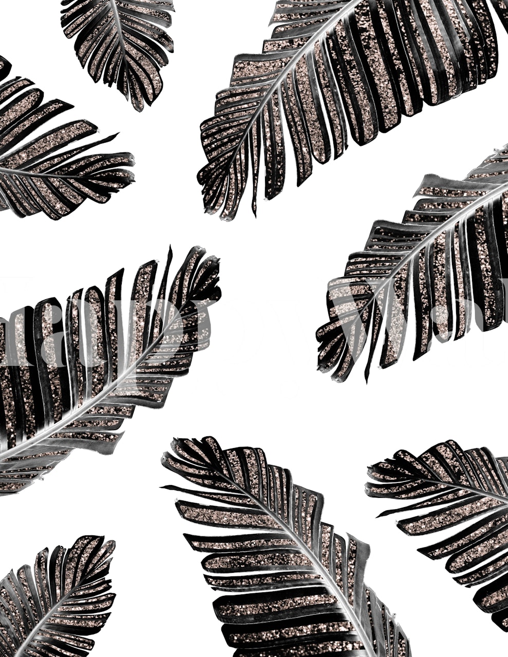 Banana Leaves Rose Gold tapet i ett rum