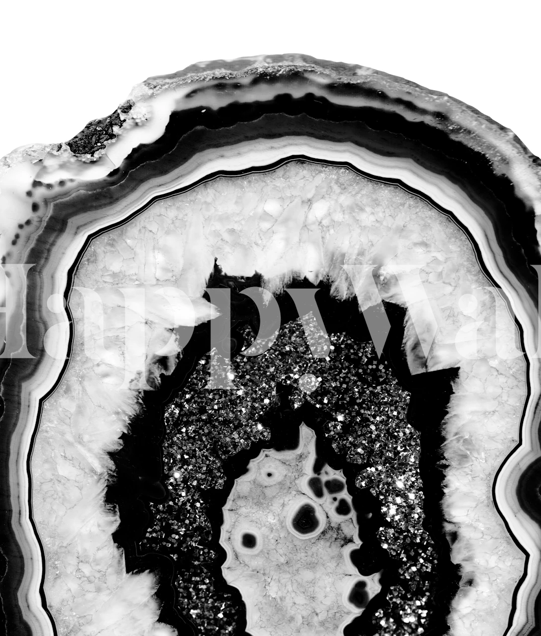 Gray Black White Agate Black 2 tapet i et rom