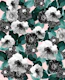 Black White Floral Garden 1