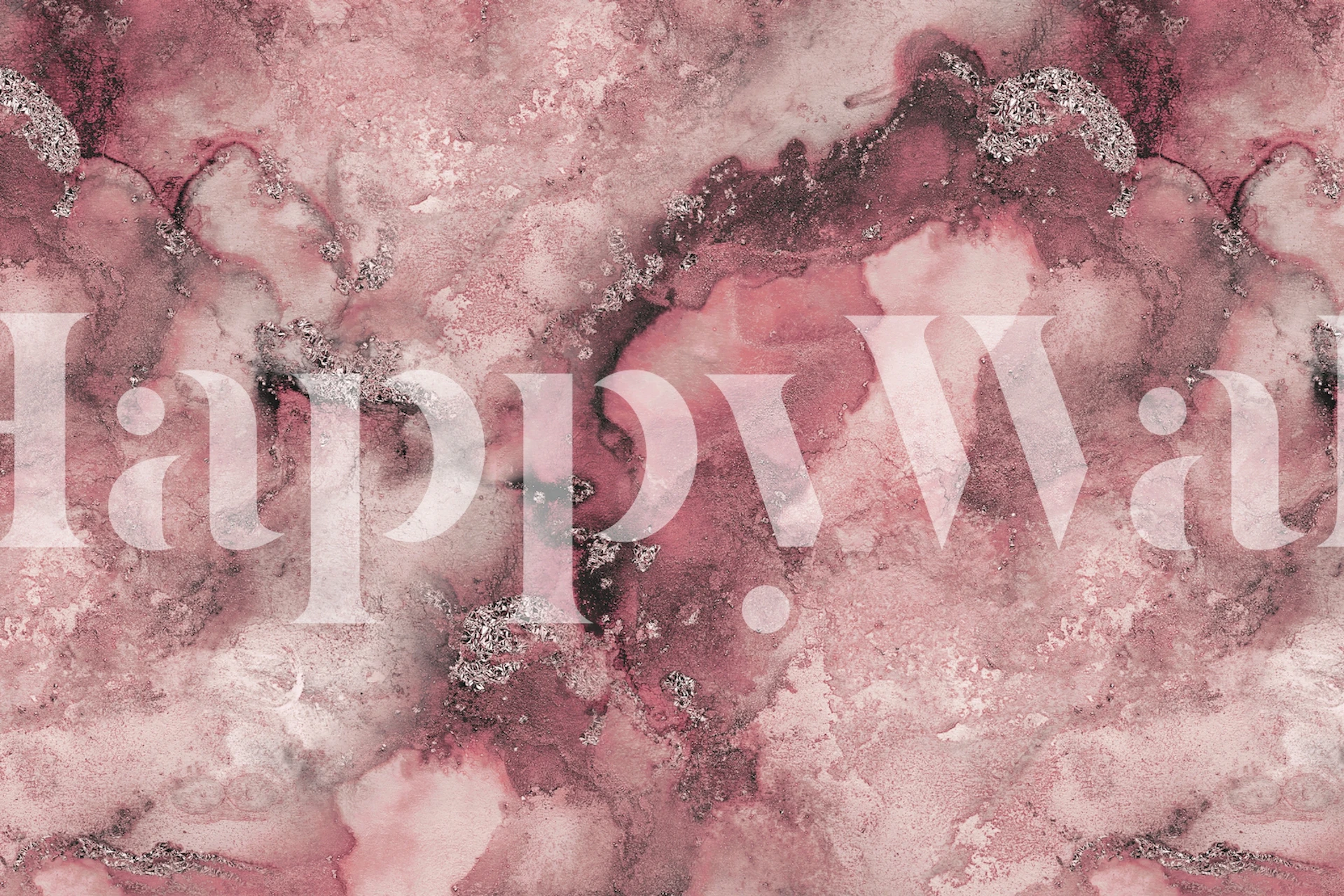 Smoke pink marble pattern with grey swirls wall mural