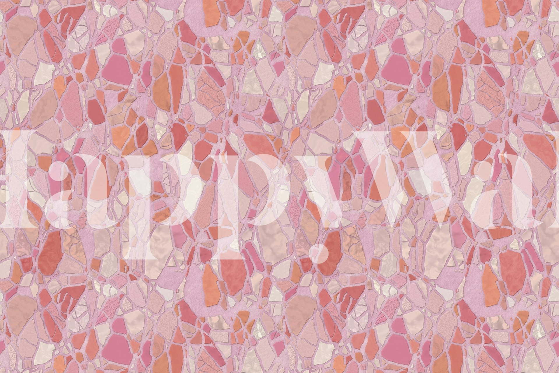 Papel pintado Pastel Pink Terrazzo en una habitación