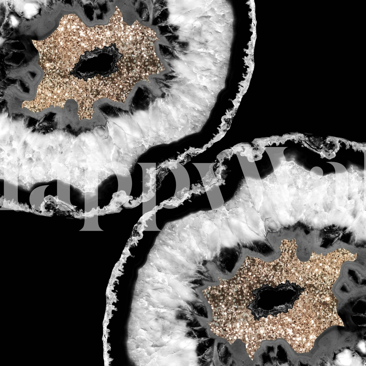 Gray black agate glitter wallpaper in a room