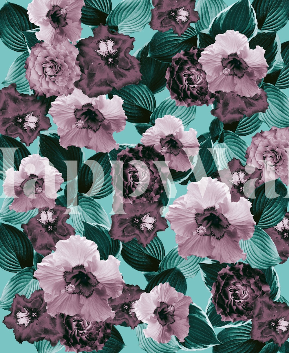Mauve Floral Garden Glamor 1 Wallpaper | Happywall