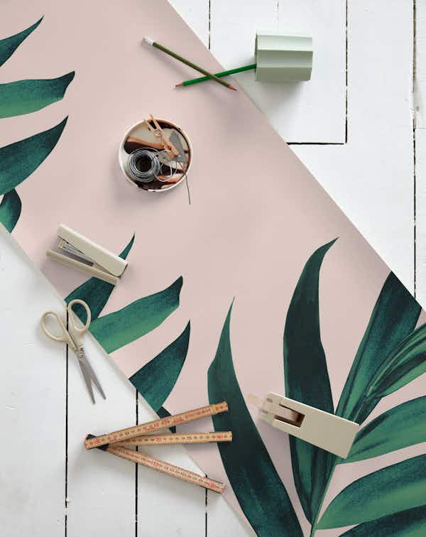 Palm Leaves Tropical Blush1 wallpaper roll