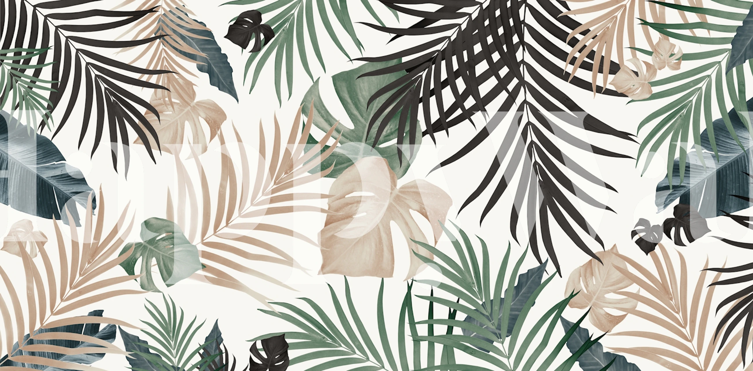 Tropical Jungle Leaves Tapete in einem Raum