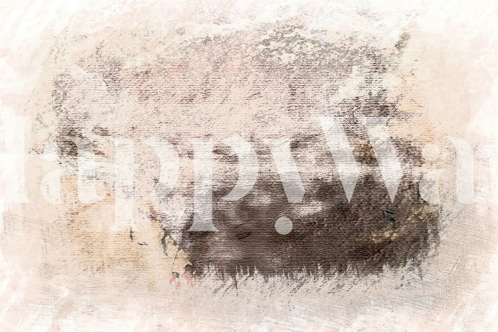 Kuva, joka esittelee kauniin Japandi Wabi Sabi seinämaalauksen