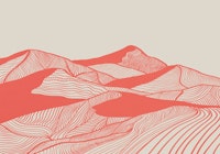 Vintage Mountains Line Art tapetit