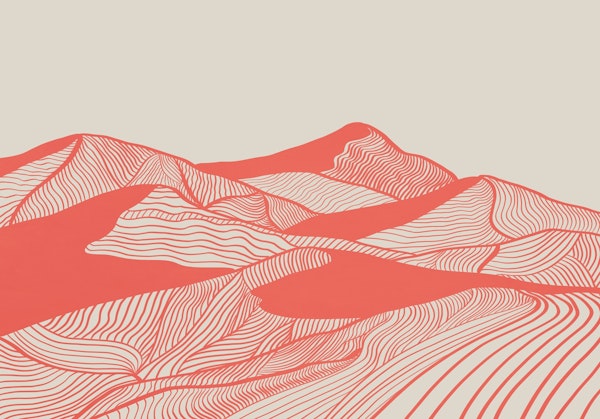 Vintage Mountains Line Art