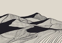 Vintage Mountains Line Art 02 tapetit