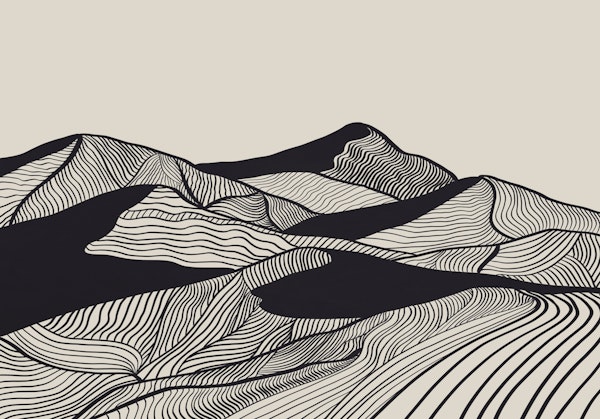 Vintage Mountains Line Art 02