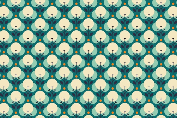 2011 Blue retro flowers