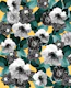 Black White Floral Garden 2