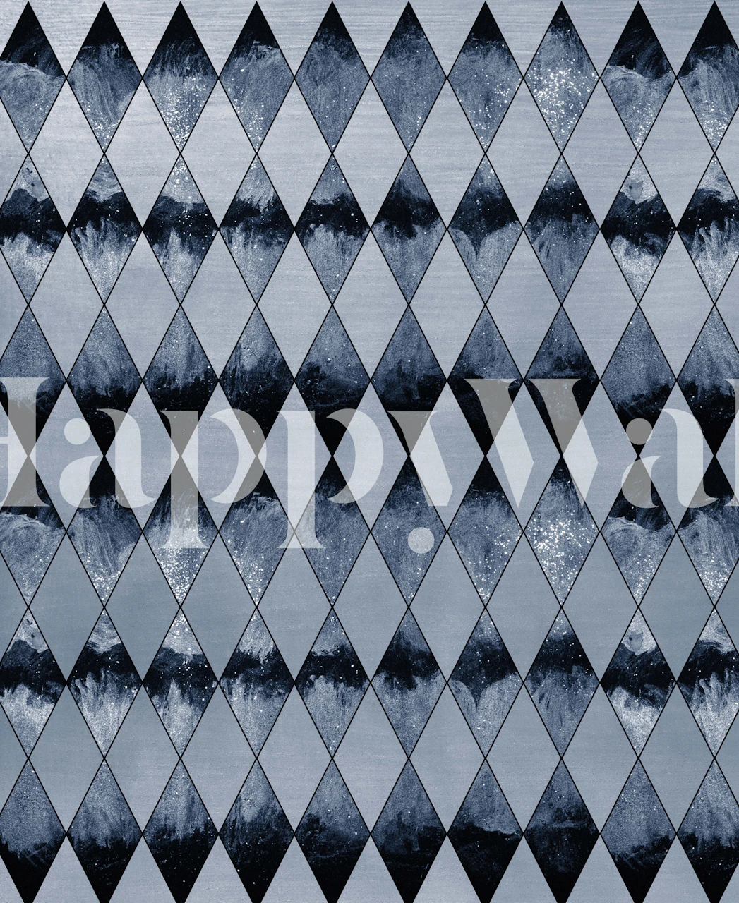 Monochromatic geometric diamond pattern wall mural