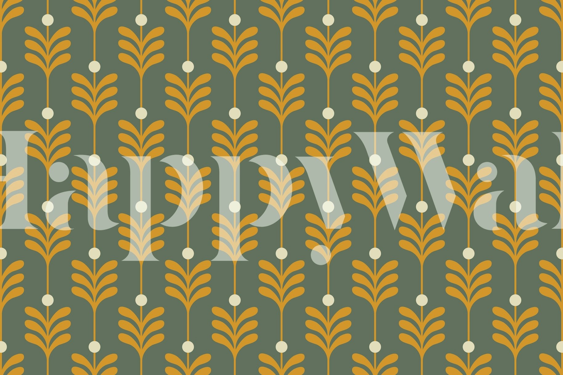 Art Deco Leaves Wallpaper - Buy online at Happywall