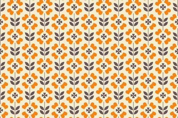 2100 Retro flowers yellow