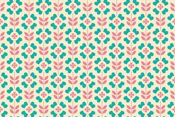 2102 Retro flowers garland