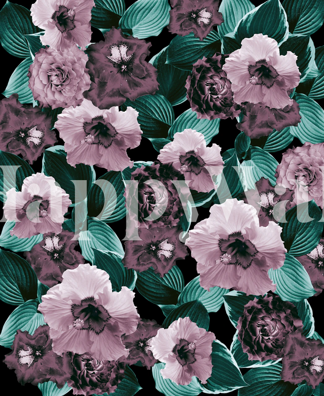 Mauve Floral Garden Glamor 2 in einem Raum