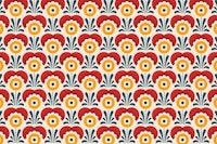 2111 Scandi flowers red wallpaper