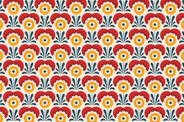 2111 Scandi flowers red