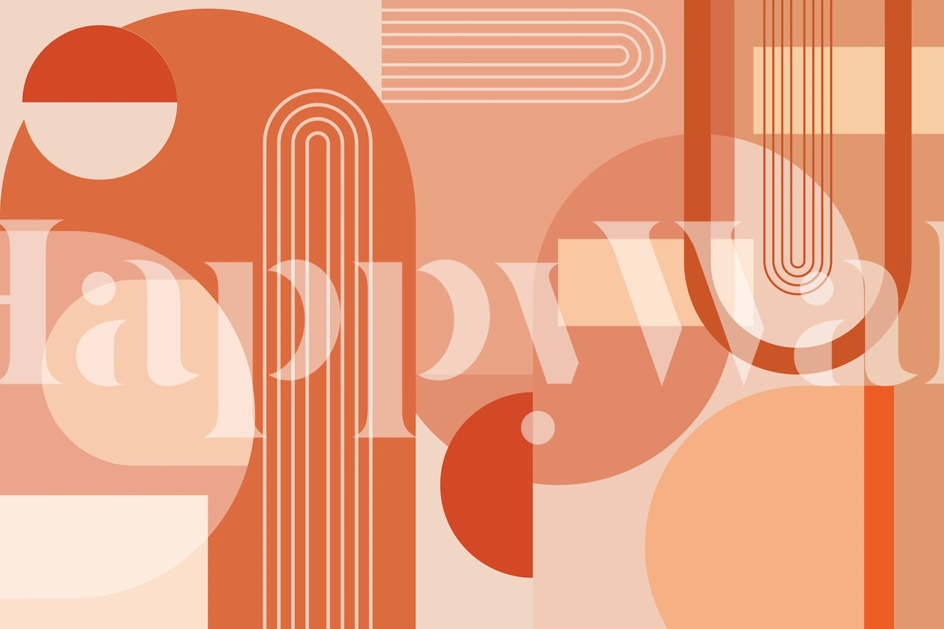 Modernit abstraktit kaaret terrakotta-seinämaalauksessa