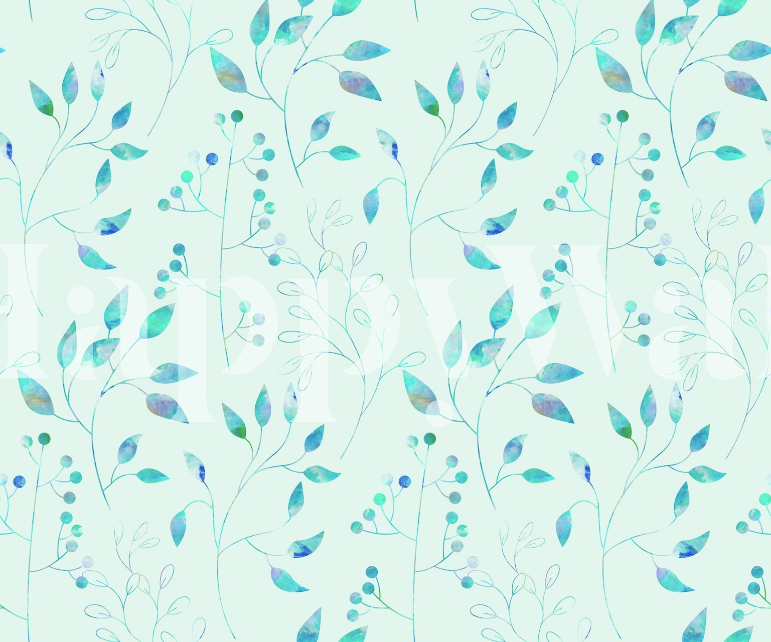 Floral Simplicity Turquoise wallpaper design