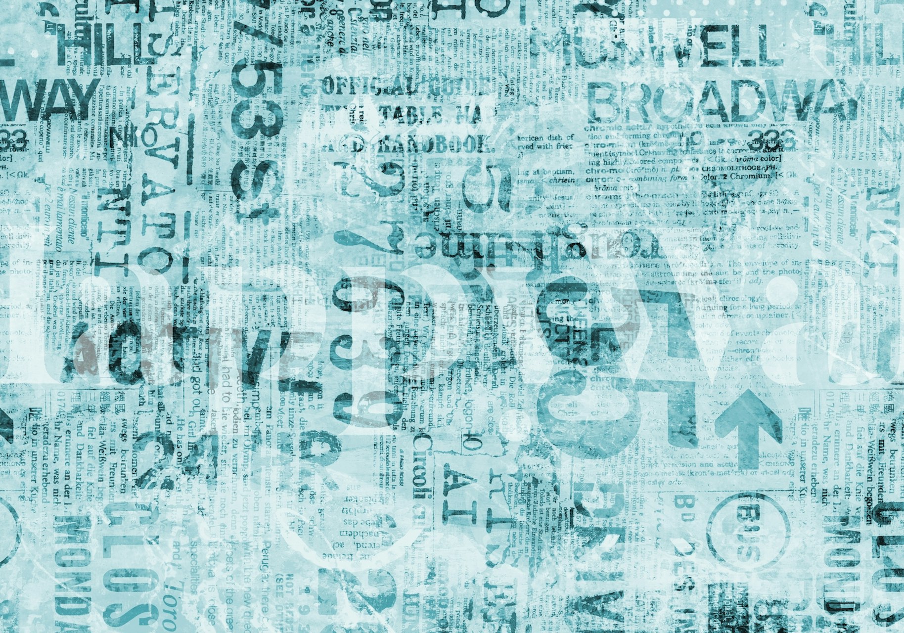 Urban Street Art Teal Typo behangontwerp