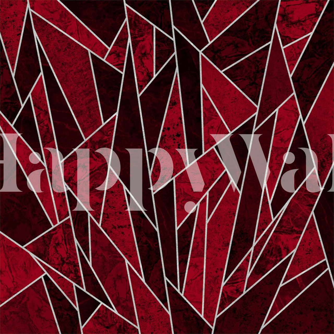 Shattered Red Ruby Mosaic tapet i et rum