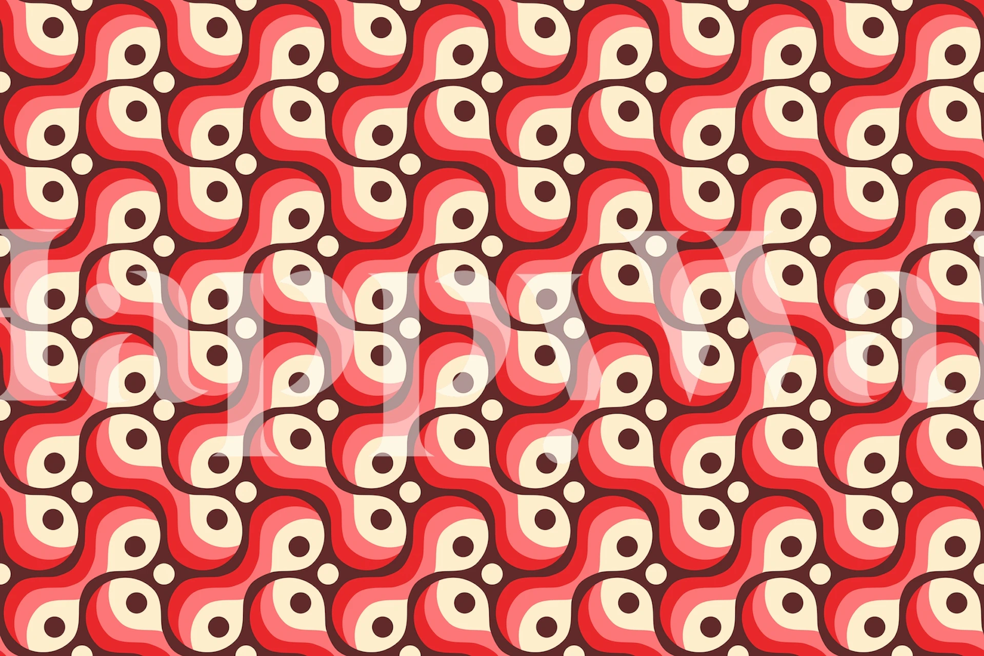 Abstract retro pattern wallpaper in a room