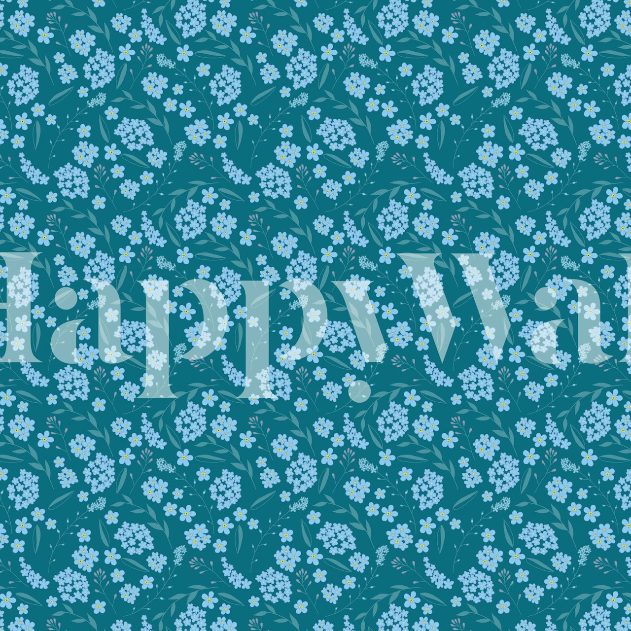 Forget Me Not floral pattern wallpaper