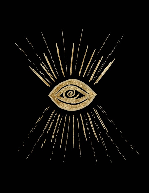 Evil Eye Gold on Black 1