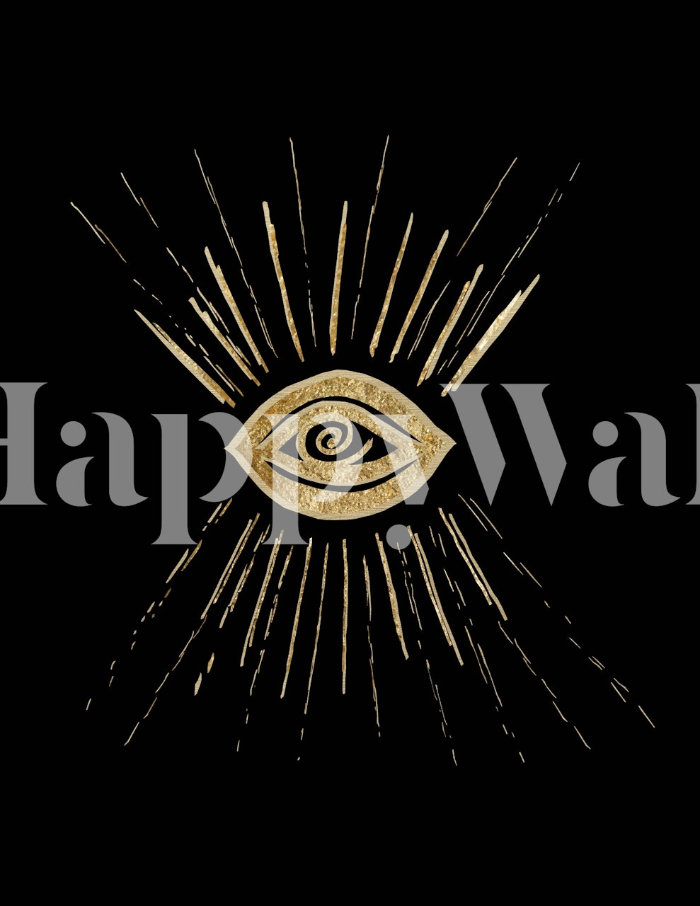 Evil Eye Gold on Black ταπετσαρία σε ένα δωμάτιο