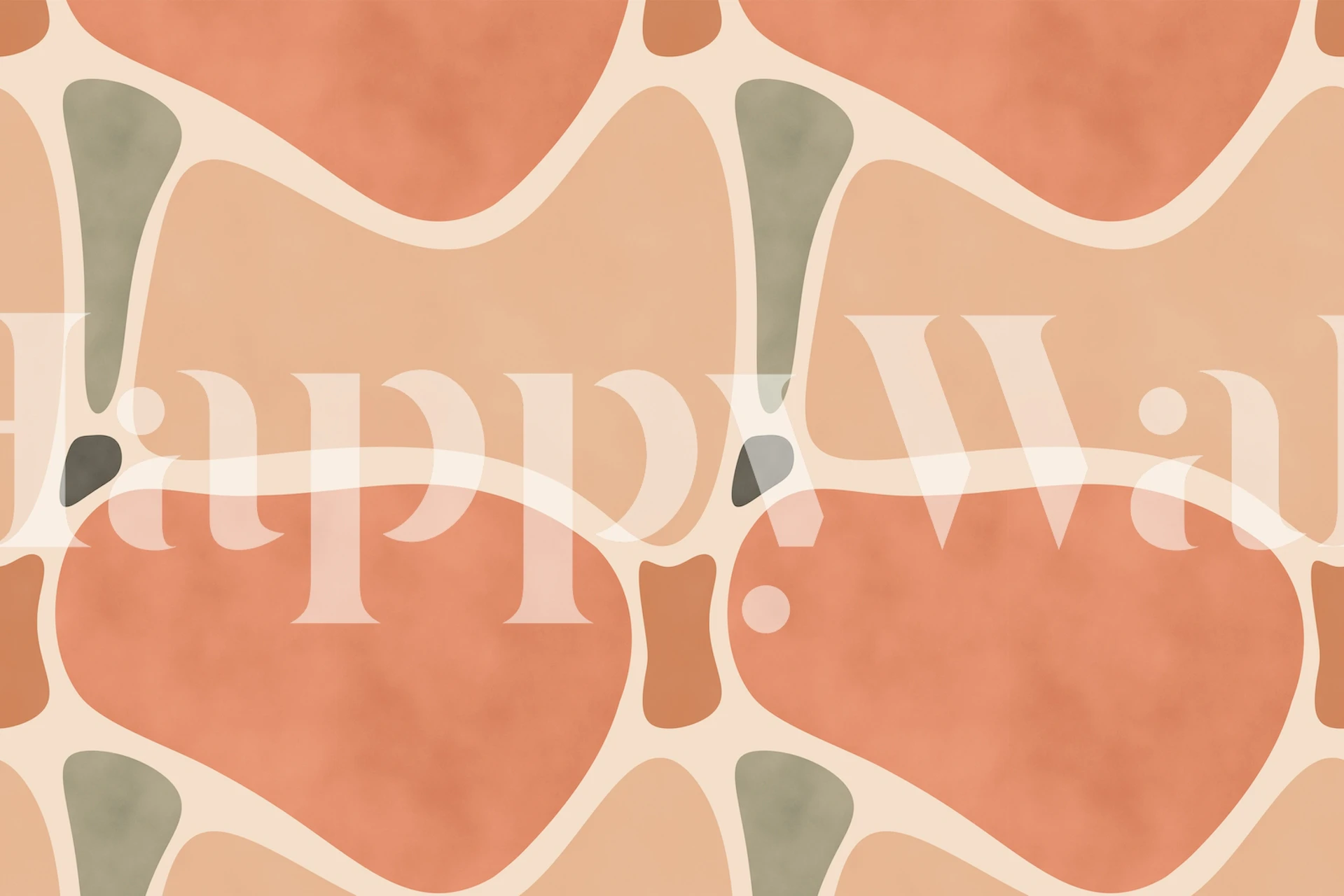 Forme in terracotta, murale astratto nei toni caldi della terra