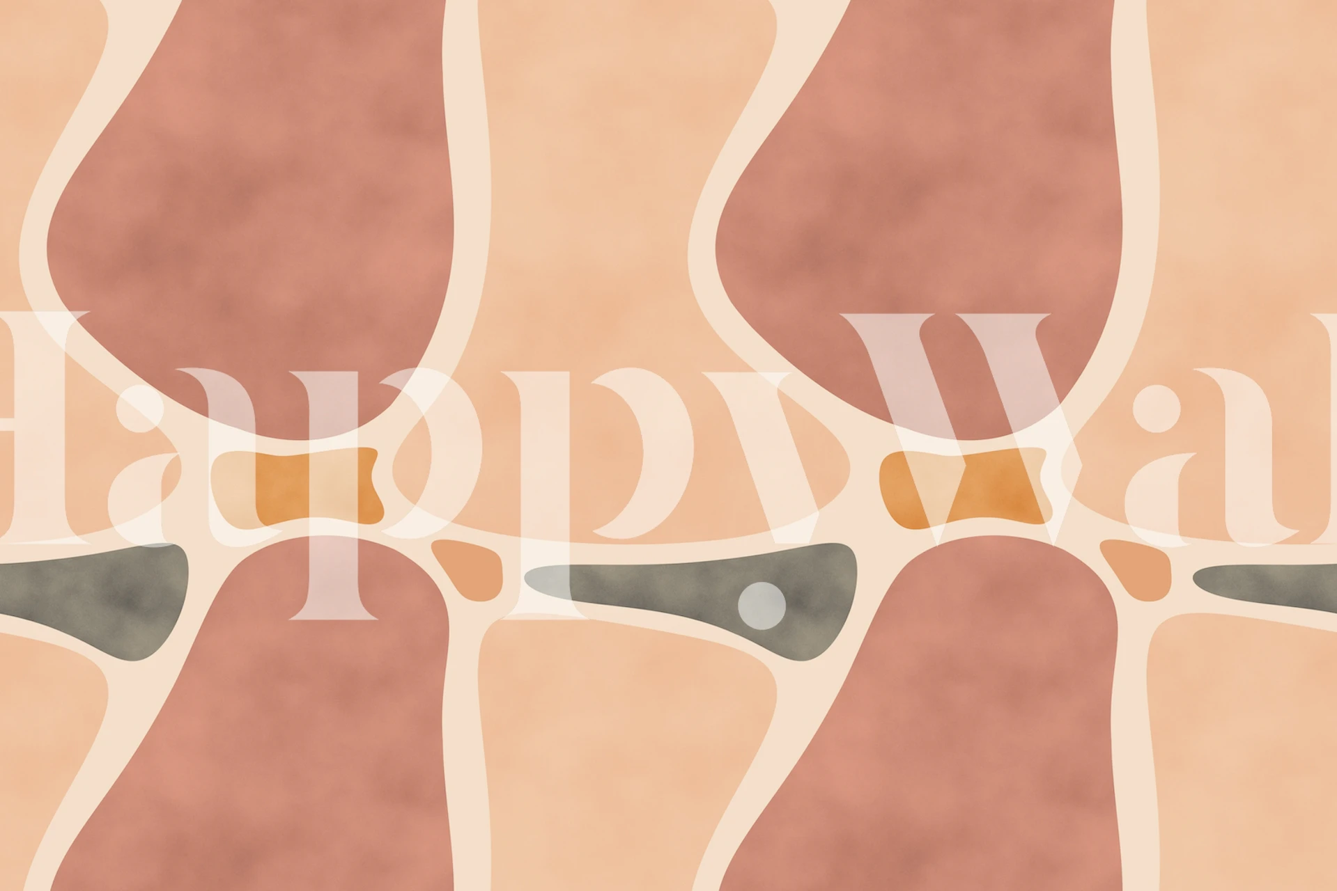 Pottery Shapes wallpaper displayed in a room