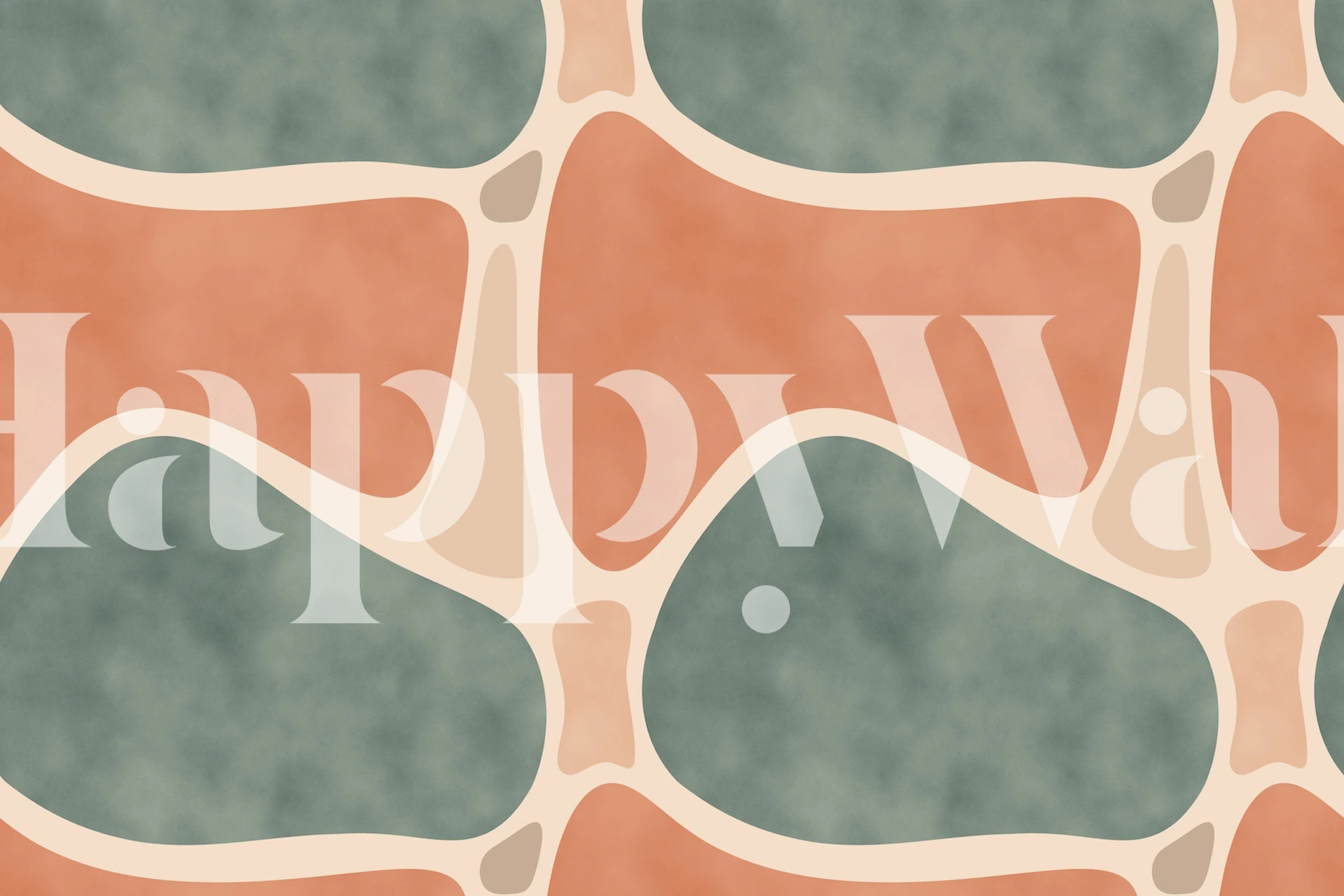 Abstract shapes in earthy tones like greens and browns wallpaper