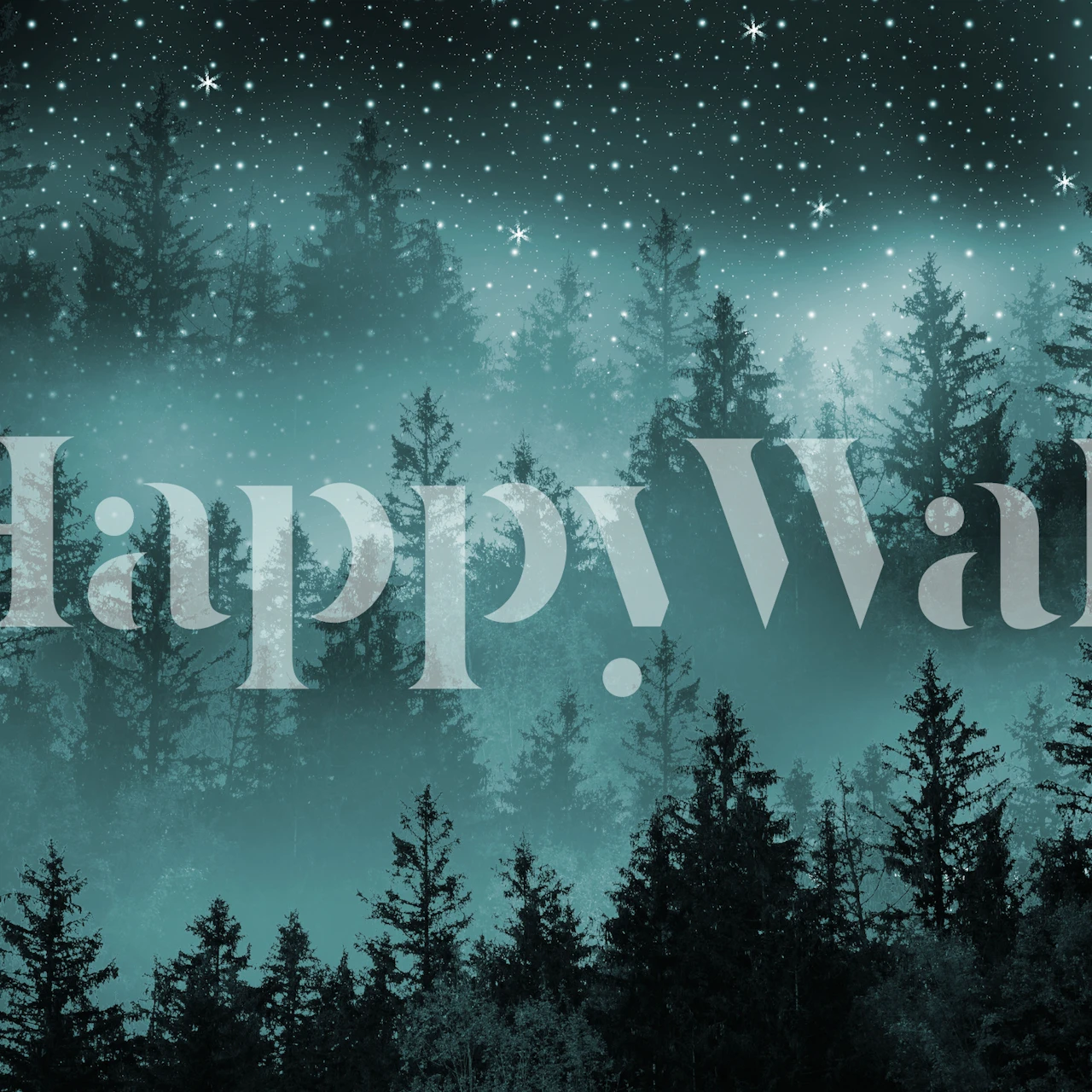 Tapeta Teal Forest Galaxy Dream v pokoji