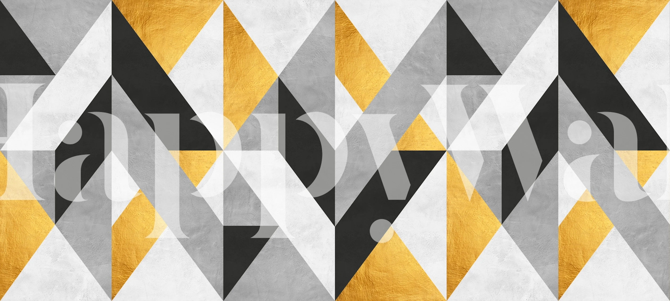 Design de papier peint géométrique Gray and gold