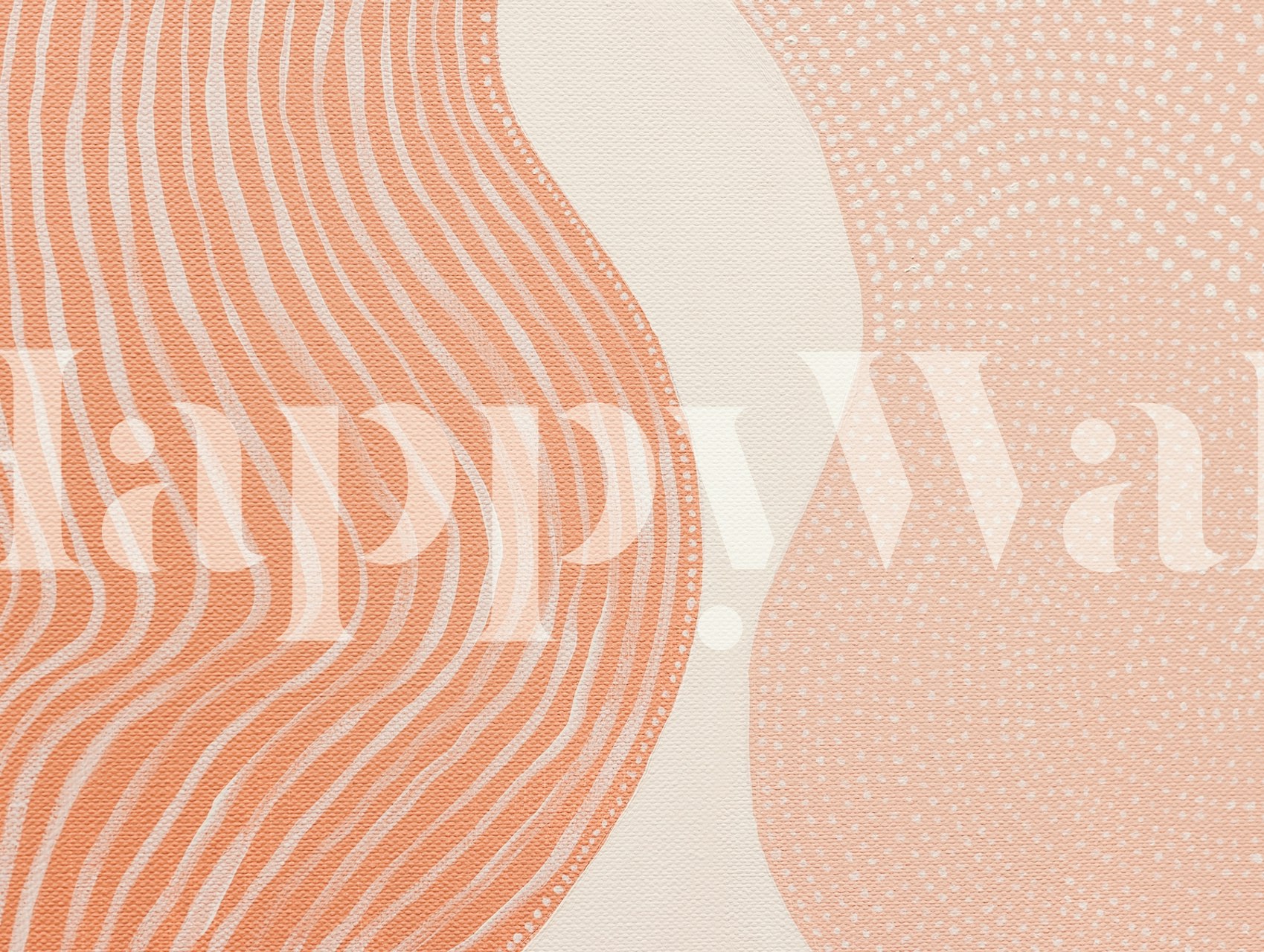 Abstract wallpaper with peach and cream waves design