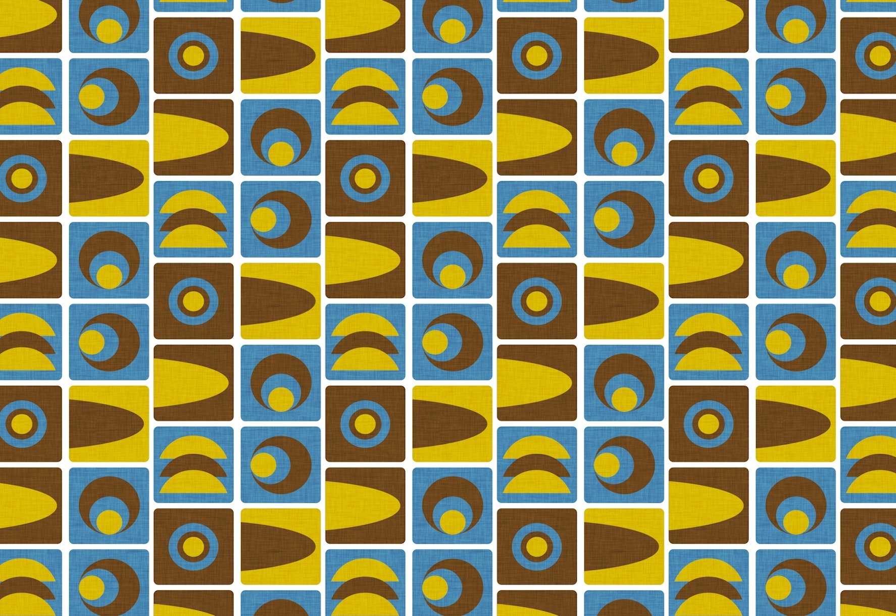 Buy 70s Cube Geo Blue Wallpaper Happywall