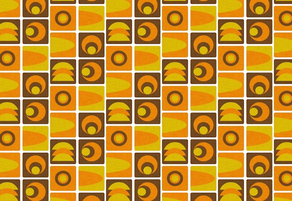 70s Cube Geo Orange