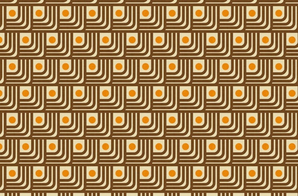 70s Curve Lines Brown Orange