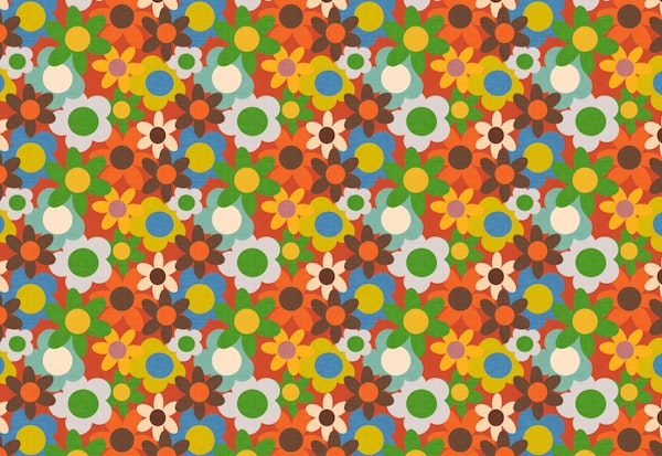 70s Floral Grapefruit