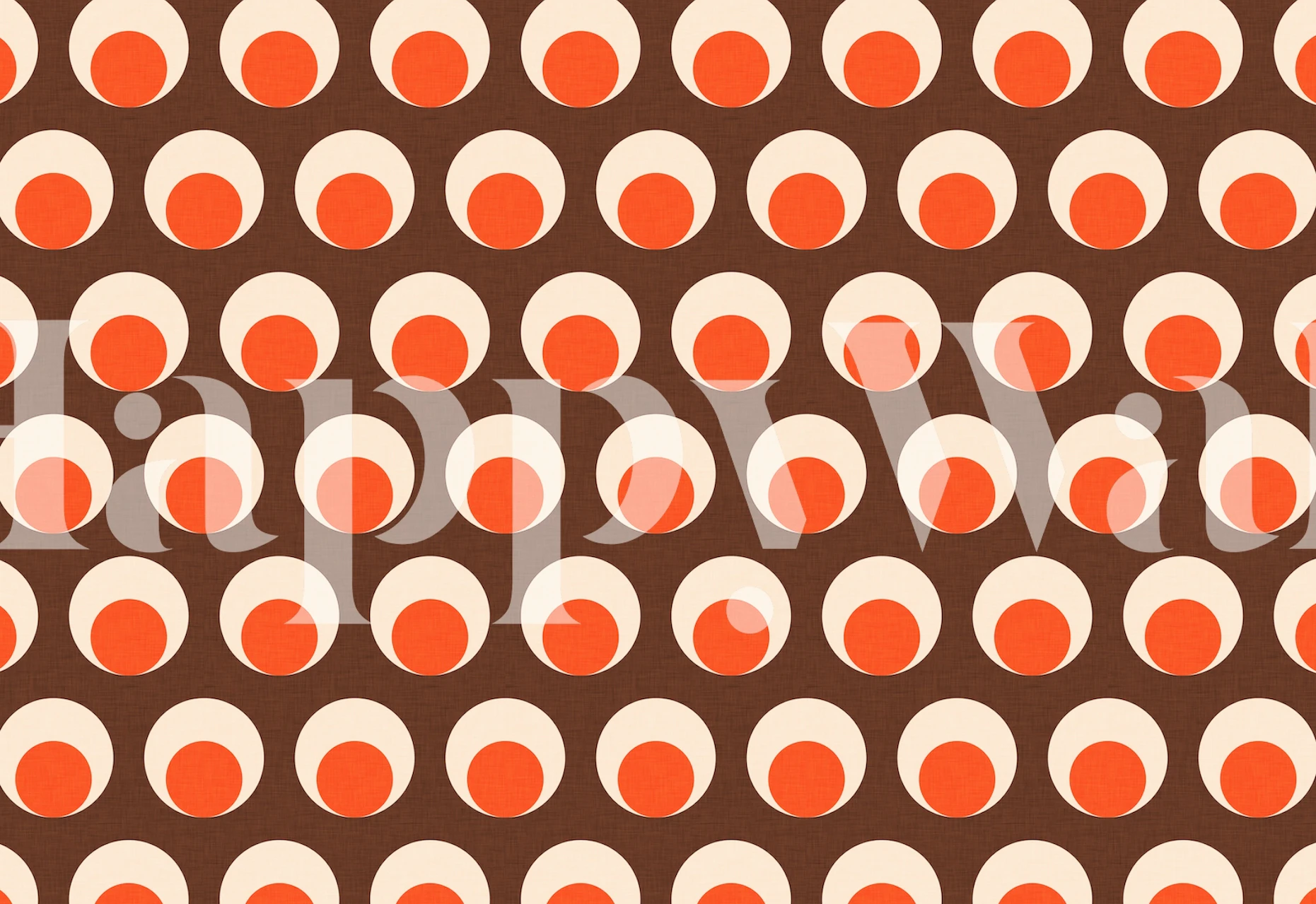 Design de papier peint Dot Eye Brown dans une pièce